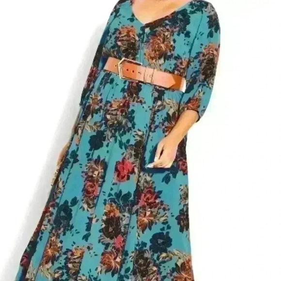 City Chic Dresses & Skirts - CITY CHIC TEAL MULTI MAXI DRESS SIZE XS 14